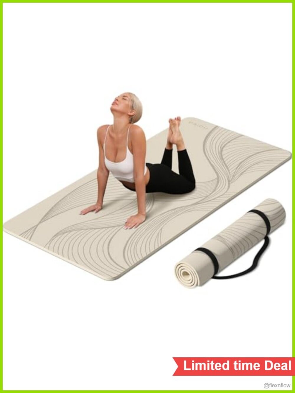 Extra Large Non-Slip Yoga Mat 72x36 Inch Thick 10mm Exercise Pilates Mat with